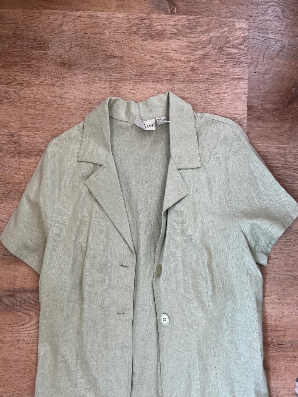Vintage Linen Blend Studio Ease Petite Sage Green blazer